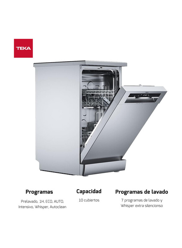 Teka 45cm Free Standing Dishwasher, DFS 44750 SS, Silver