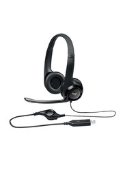 Logitech H390 On-Ear Head Set, with External Mic, Black