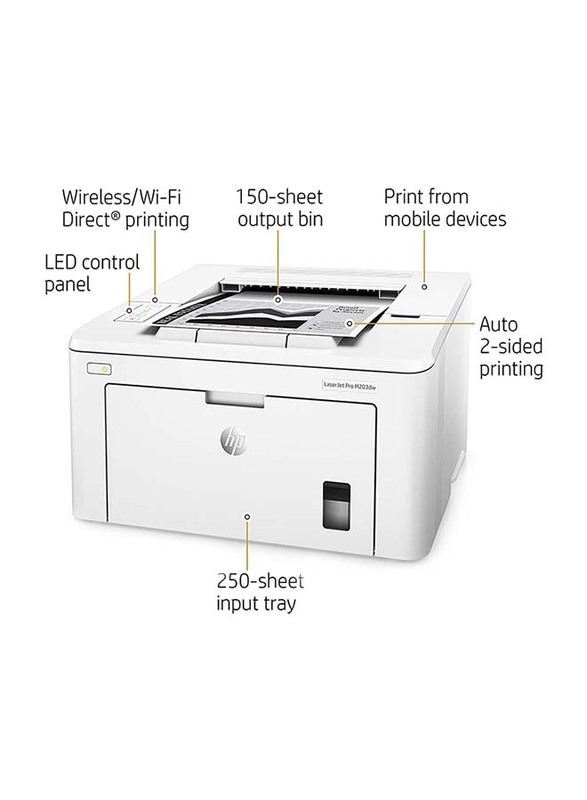 HP Laserjet Pro M203dw Laser Printer, White