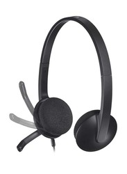 Logitech H340 On-Ear Head Set, with External Mic, Black