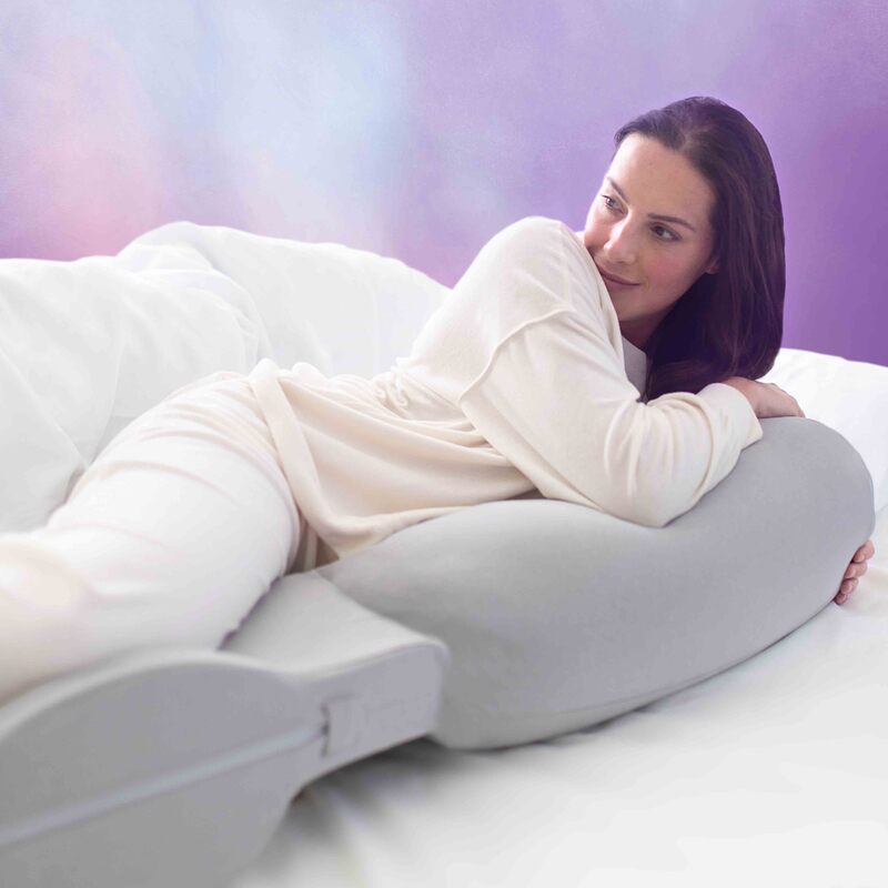 Snuz Curve Pregnancy Support Sleep Cushion with Washable Cover, Grey