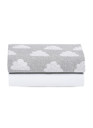 Snuz Pod Light Breathable & 100% Soft Jersey Cotton Crib Fitted Sheets, 2 Piece, Cloud Nine