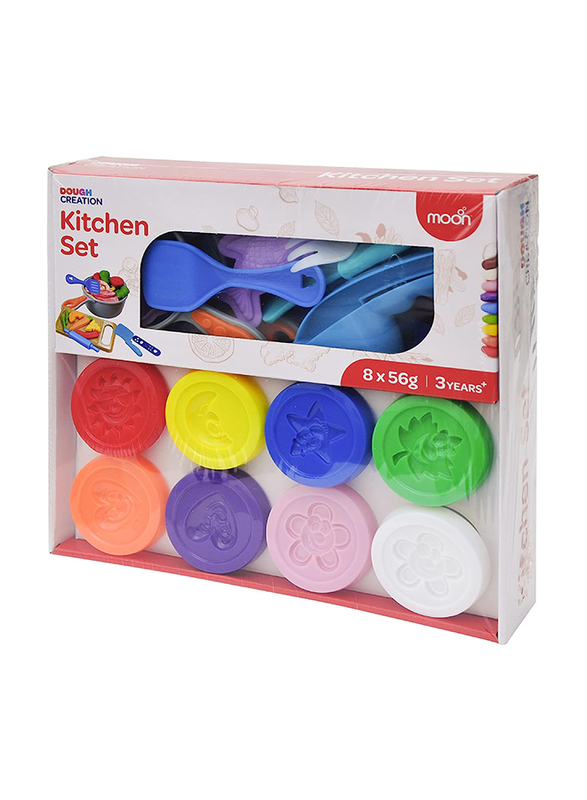 Moon Dough Creations Kitchen Set DIY Clay Toys, 8 Pieces, Ages 3+