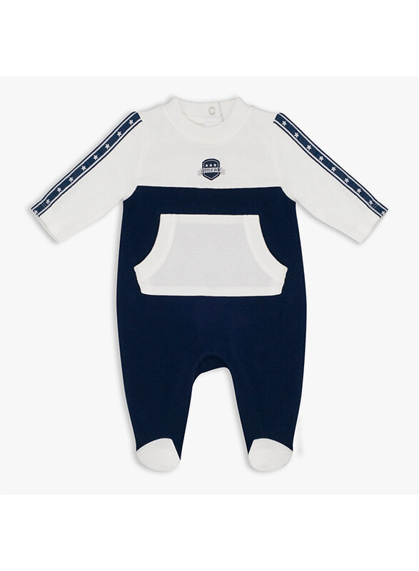 

Moon Navy Sports Cotton Sleepsuit for Baby Boys, 3-6 Months, Blue