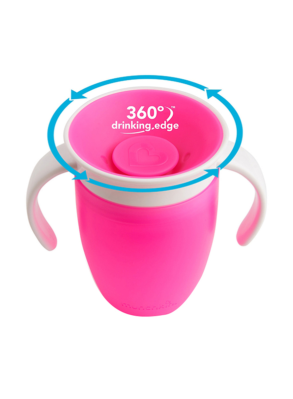 Munchkin Miracle 360 Degree Trainer Cup, 7oz, Pink