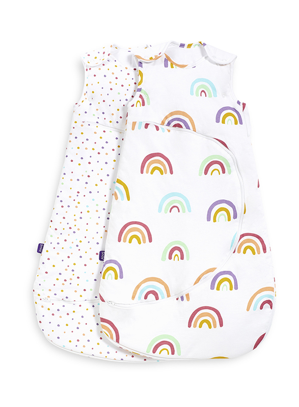 Snuz Pouch Baby Sleeping Bag with Zip for Easy Nappy Changing, 2.5 Tog, 0-6 Months, Rainbow