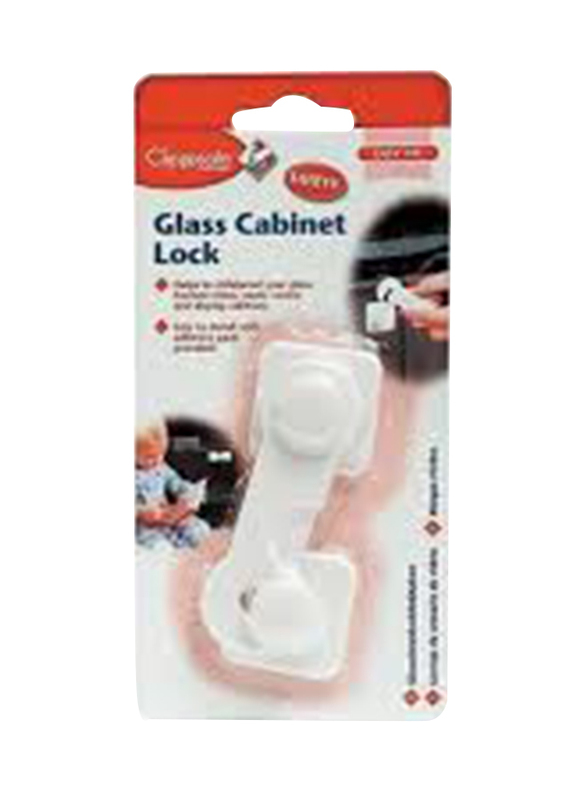 Clippasafe Glass Cabinet Lock, White