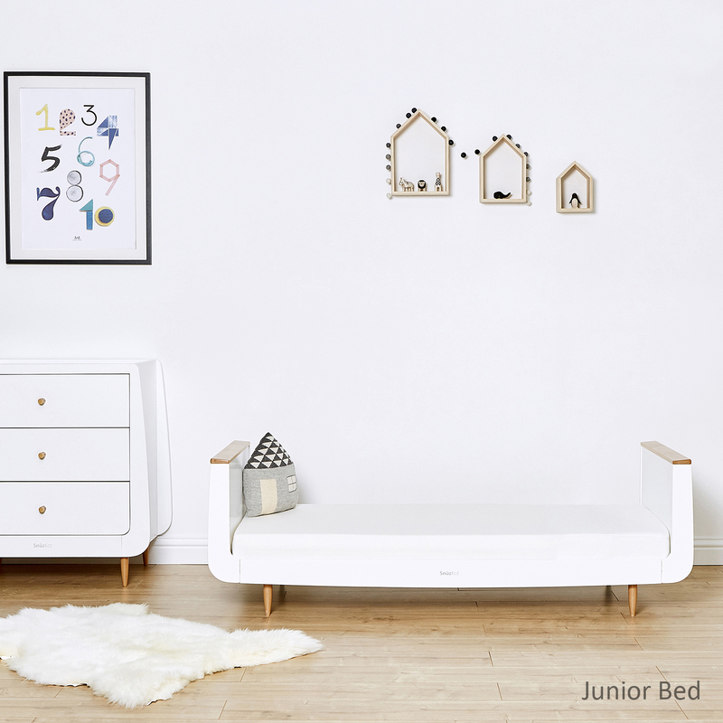 Snuz Kot Skandi Convertible Nursery Cot Bed with 3 Mattress Height, 120 x 81 x 26cm, Natural