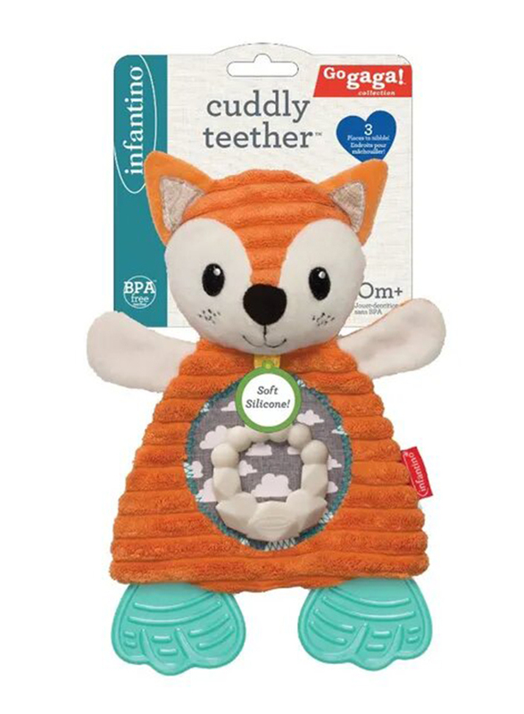 Infantino Cuddly Fox Teether, Orange