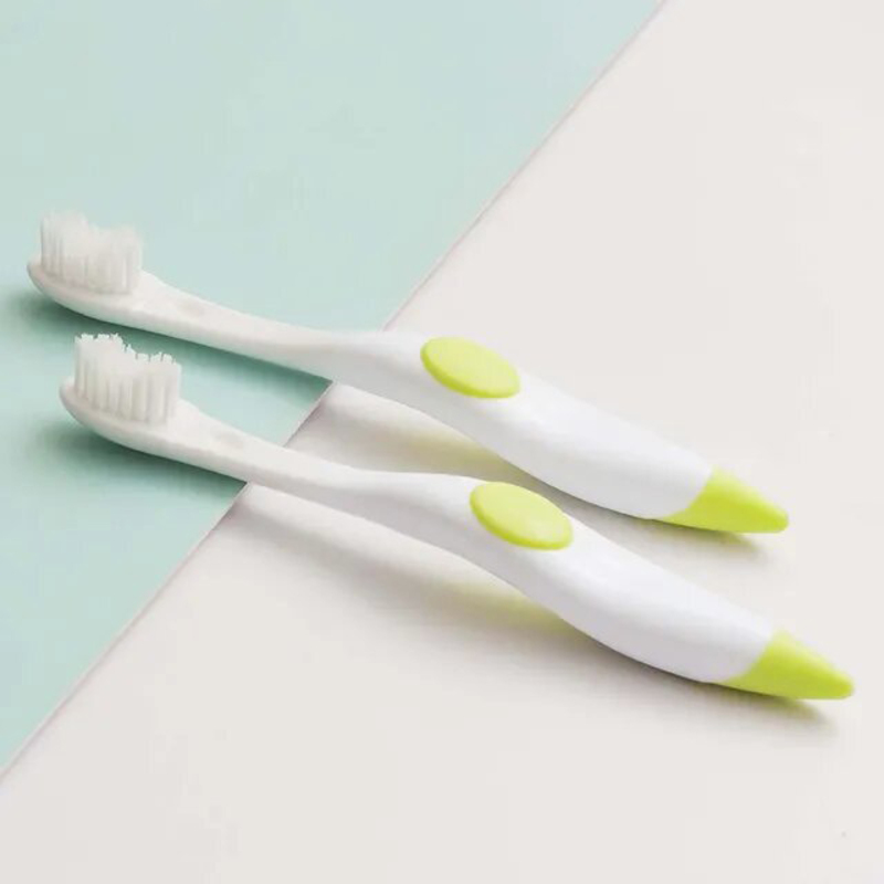 Moon 2-Pieces Toddler Toothbrush for Baby, White