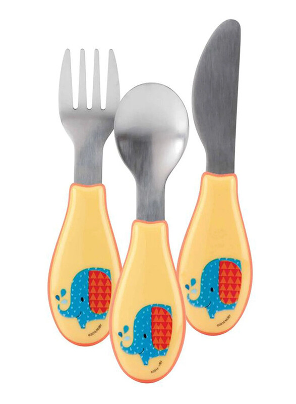 

Nuby Stainless Steel Spoon, Fork & Knife, Yellow