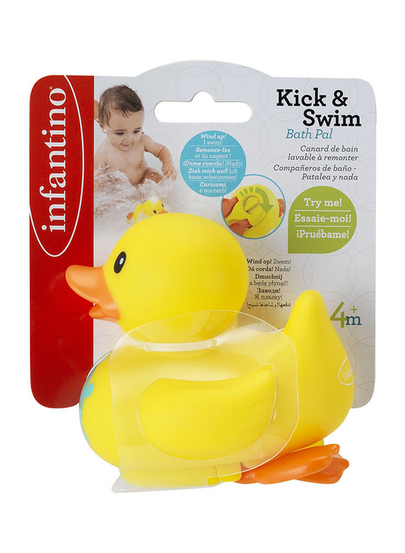 Infantino Kick & Swim Bath Duck Toy Pals for Baby, Multicolour