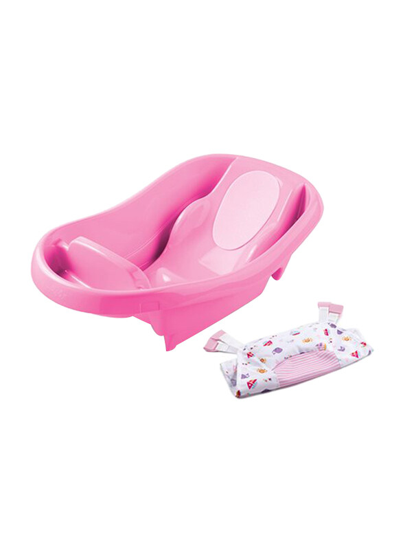 

Summer Infant Comfy Clean Deluxe Newborn to Toddler Bath Tub for Baby Girl, Pink