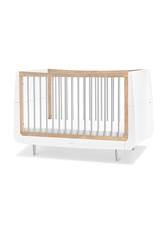 Snuz Kot Skandi Convertible Nursery Cot Bed with 3 Mattress Height, 120 x 81 x 26cm, Grey