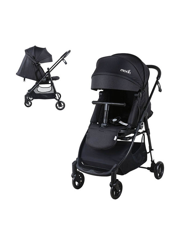 Moon Revo 360° Rotatable Travel Cabin Baby Stroller with Reversible Seat and Extendable Canopy, Black