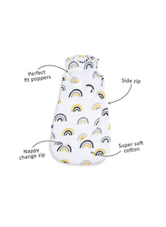 Snuz Pouch Baby Sleeping Bag with Zip for Easy Nappy Changing, 2.5 Tog, 0-6 Months, Mustard Rainbow
