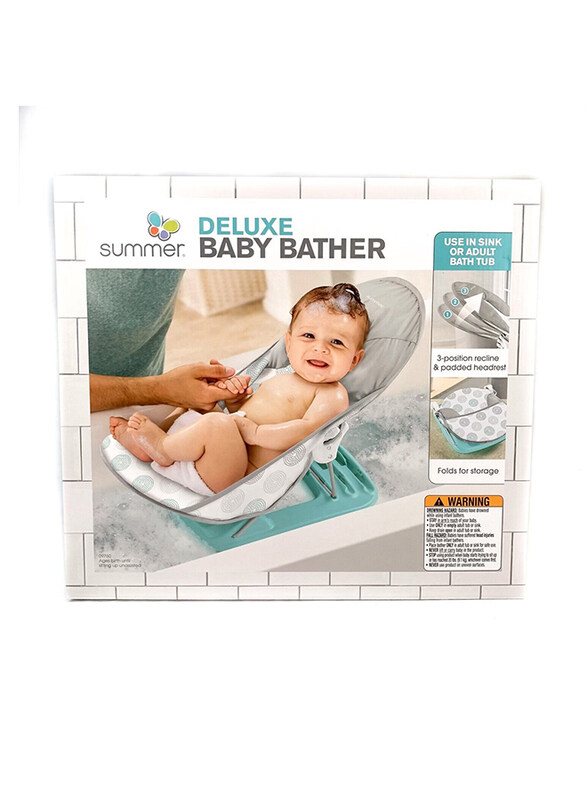 

Summer Infant Dashed Dots Deluxe Baby Bather for Infants for Newborn, Grey