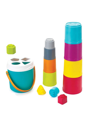 Infantino Shape Sorting Stack N Nest Buckets, 10 Pieces, Multicolor