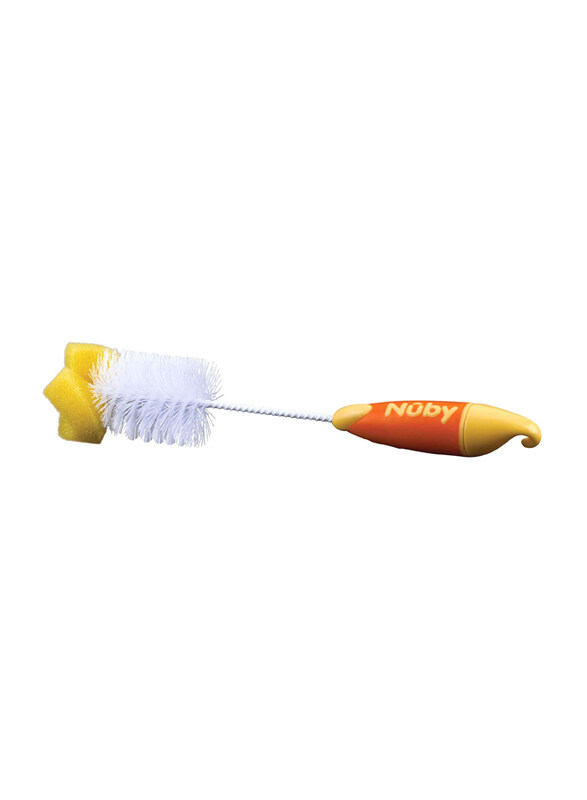 

Nuby Sponge Tipped Bottle and Nipple Brush, Yellow/Orange