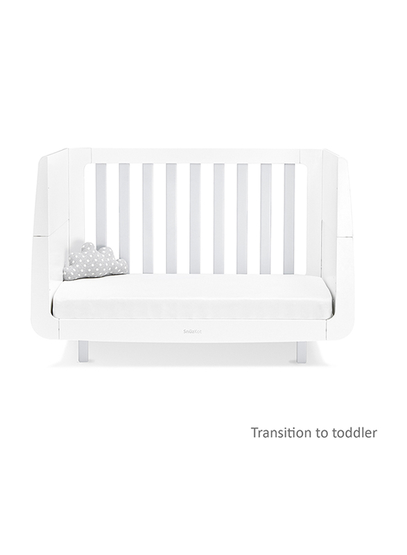 Snuz Kot Mode Convertible Nursery Cot Bed with 3 Mattress Height, 120 x 81 x 26cm, Grey