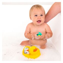 Infantino 3-Pieces Bath Duck N Family Bath Toy Set for Kids, Yellow/Green