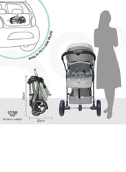 Moon Pro 2-in-1 Convertible to Carrycot Reversible Stroller, Ages 0+ Months, Grey