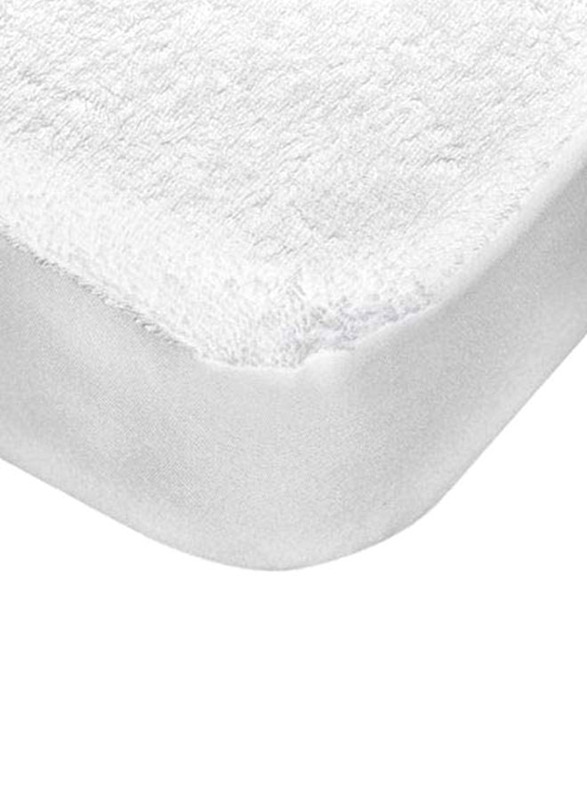 Moon Crib and Toddler Bed Mattress + Mattress Protector (70 x 140 x 12 cm), White