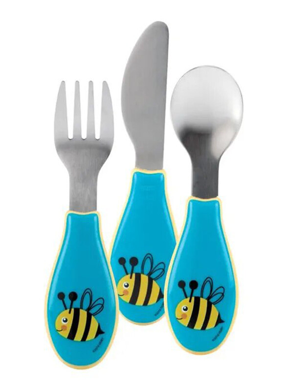

Nuby Stainless Steel Spoon, Fork & Knife, Blue