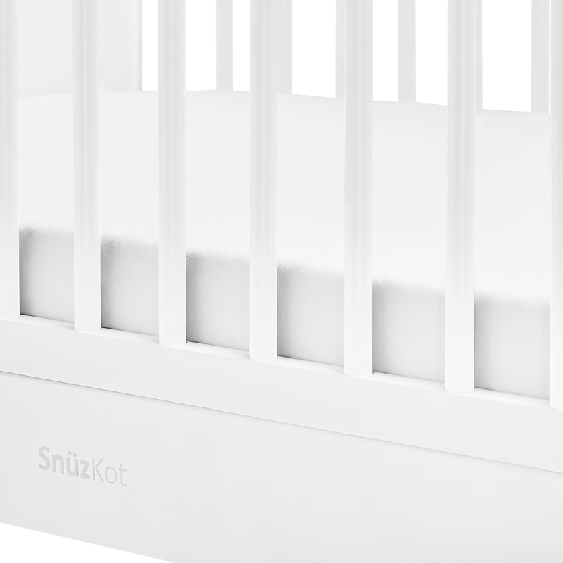 Snuz Kot Skandi Convertible Nursery Cot Bed with 3 Mattress Height, 120 x 81 x 26cm, White