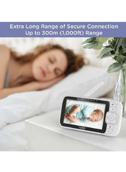 Hubble Connected Nursery View Premium Baby Monitor for Infants, White
