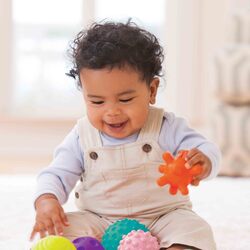 Infantino 10-Piece Textured Multi Ball Set Toys for Baby, Multicolour