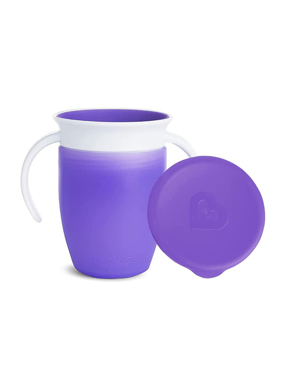 Munchkin Miracle 360 Degree Trainer Cup with Lid, 7oz, Purple
