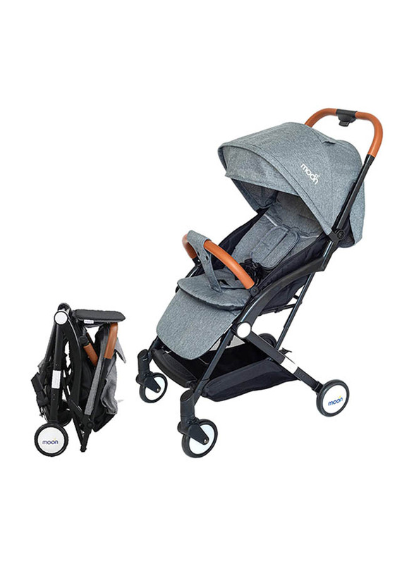 Moon Ritzi Cabin Stroller + Pull String Cat Musical Toy, Grey