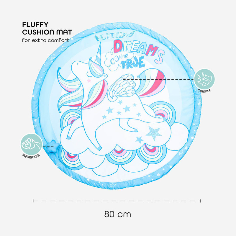 Moon Perky Playmat Unicorn, Blue