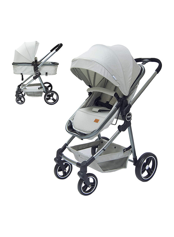 Moon Pro 2-in-1 Convertible to Carrycot Reversible Stroller, Ages 0+ Months, Grey