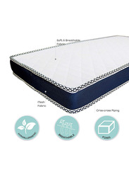 Moon Crib and Toddler Bed Mattress + Mattress Protector (70 x 140 x 12 cm), White