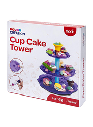 Moon Dough Creation Cup Cake Tower DIY Clay Toys, 4 Pieces, Ages 3+