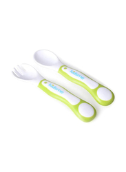 Kidsme My First Spoon & Fork Set, Lime
