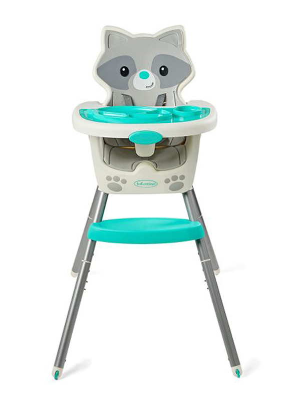 Infantino Grow With Me 4 in 1 Raccoon Theme Convertible High Chair, 3+ Months, Multicolour