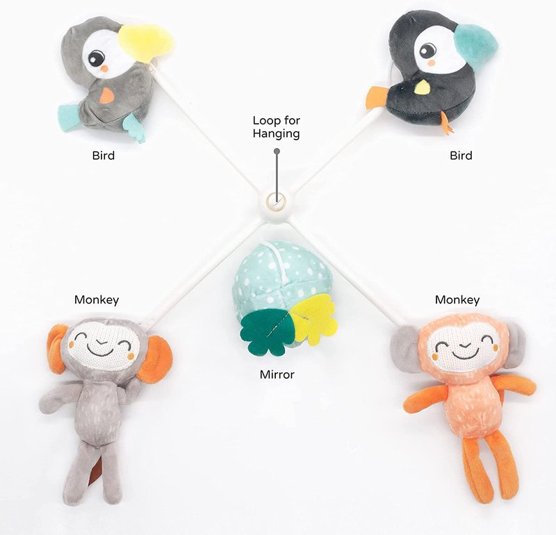 Moon Jungle Friends Musical Mobile Hanging Soft Toy for Baby, Ages 0+, Multicolour