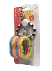 Infantino 9-Pieces Link Ems Teether Set, Multicolour