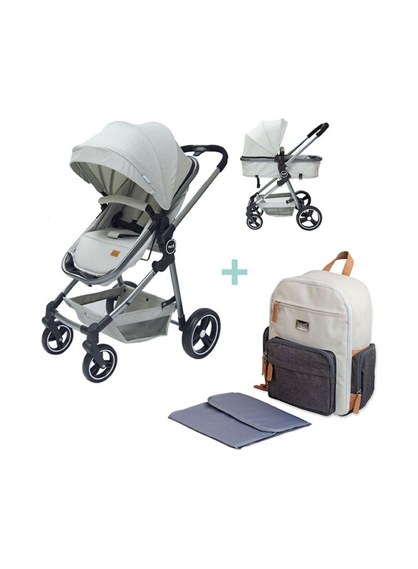 

Moon Pro 2-in-1 Baby Stroller with Rocco Diaper Backpack, Grey