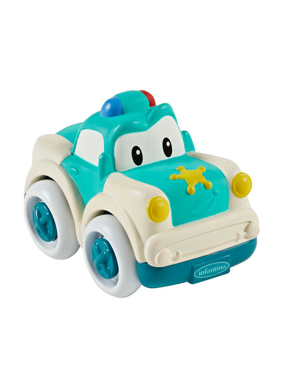 

Infantino Grip & Roll Soft Wheels Baby Police Car, Ages 0+ Months, Blue/White