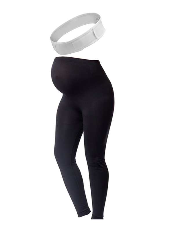 Carriwell Pack 13 Maternity Adjustable Support Belt with Support Legging, Small/Medium/Small, White/Black
