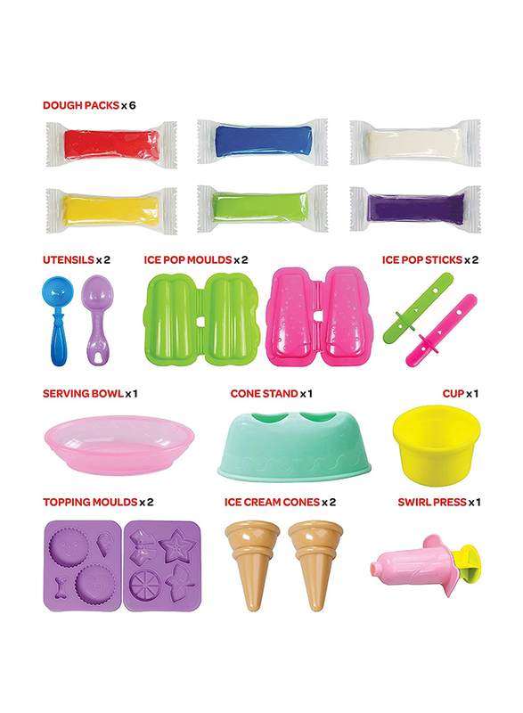 Moon Dough Creation Ice Cream Set DIY Clay Toys, 6 Pieces, Ages 3+