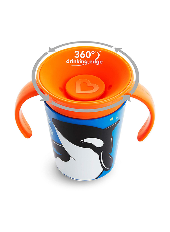 Munchkin Orca Miracle 360 Degree Wildlove Trainer Cup, 6oz, Multicolour