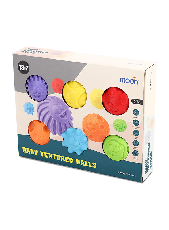 Moon Sensory Textured Toy Balls, 6 Pieces, Ages 18+ Month