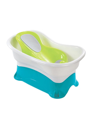 Summer Infant 3-Piece Comfort Height Bath Center with Step Stool for Baby, Blue/White/Green