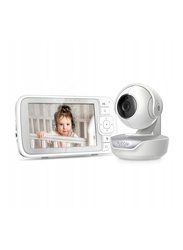 Hubble Glow Audio Baby Monitor with Wireless Dect Connection, 300m Range, Night Light, Volume Control, Highly Sensitive Microphone, White