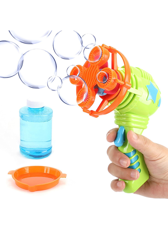 Moon Bubble Storm Gun, Blowing Bubble Maker Toy, Green, Ages 3+